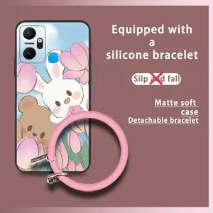 Protective Creative Phone Case For infinix X6823/Smart6 Plus Russia/india Dirt-resistant Personality heat dissipation Bracelet Back Cover Ring Cute Youth Waterproof Cartoon Funny