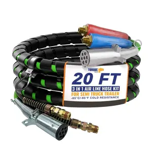 20ft ABS & Air Line Hose Wrap 7 Way Cable for Semi Truck Trailer