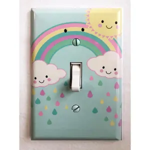 Smiley Rainbow Kids Room Light Switch Cover