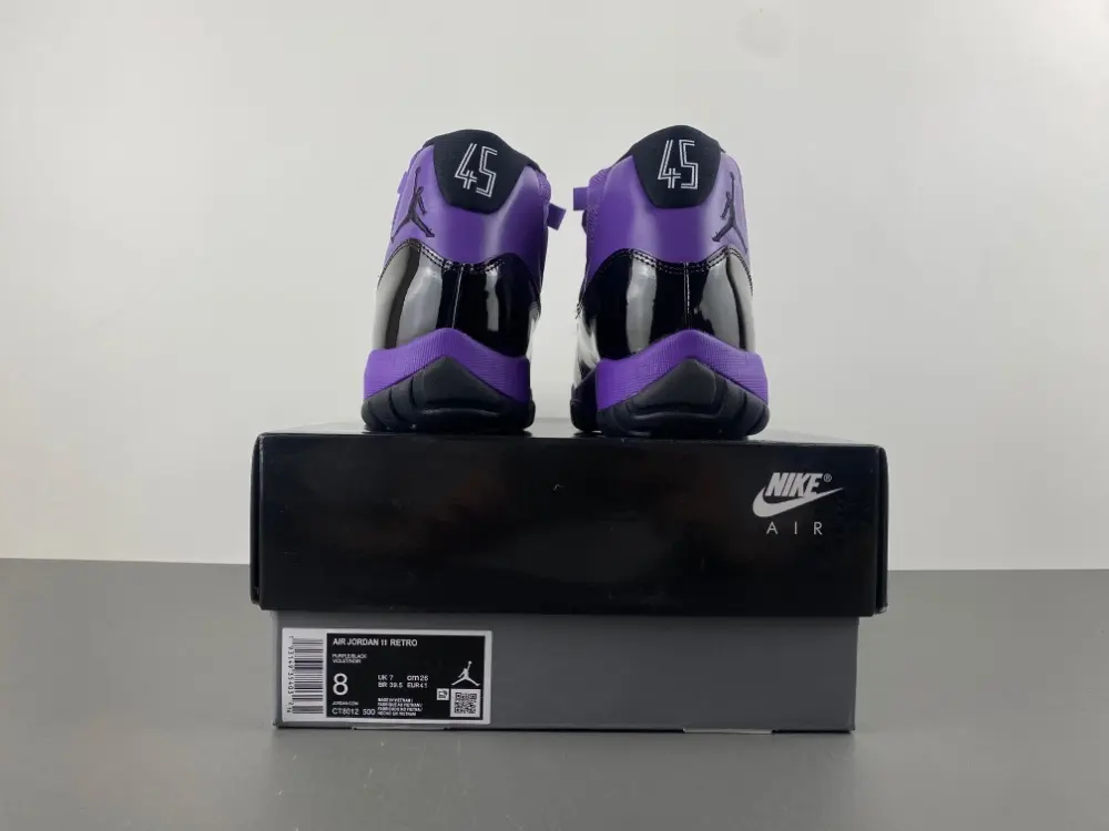 Brand New Sealed | with Original Shoe Box | Unisex | Patent & Mesh Upper | Purple Black High Top Basketball Sneakers | Wear-Resistant Translucent Outsole | Fashion Casual Shoes for Daily & Street Wear