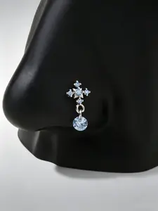 Cross L-Shaped Nose Ring, Casual Butterfly Pattern, Copper Chain Material, Unisex Jewelry, All-Season Accessory, Daily Wear Piercing, Western Jewelry