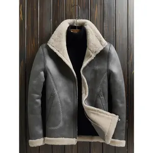 Fashionable Unisex Reversible Faux Leather and Wool-Blend Jackets for Autumn and Winter , Couple Style, Windproof, Tear-resistant, Warm and Versatile Casual Outerwear for Men and Woman