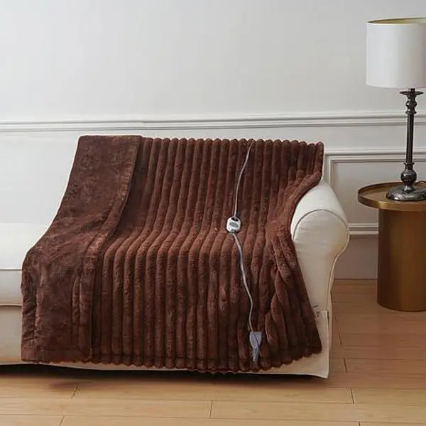 Warm & Cozy Faux Fur Heated Throw Warm & Cozy Faux Fur Heated Throw