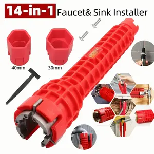 14-in-1 Multi-Functional Faucet Wrench, Plumbing Installation Tool for Toilet, Sink, Bathroom, Kitchen Pipe Repairs