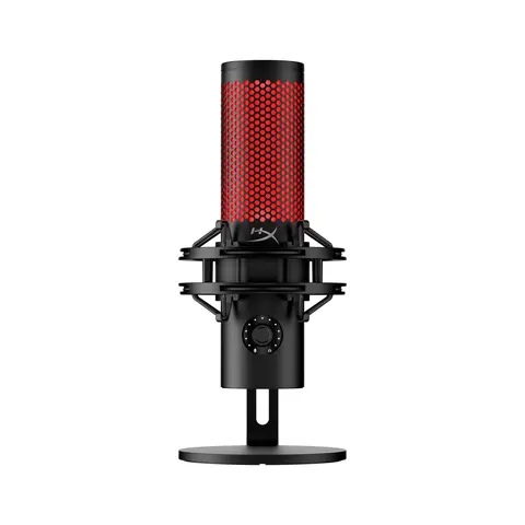 HyperX QuadCast 2 USB-C Stereo Microphone - Gaming & Streaming Audio Device with On-Board Controls, LED Lighting, Detachable Shock Mount, Cable, Gaming Accessories, PC Accessories, Adapter for PC, Mac, PS5, PS4
