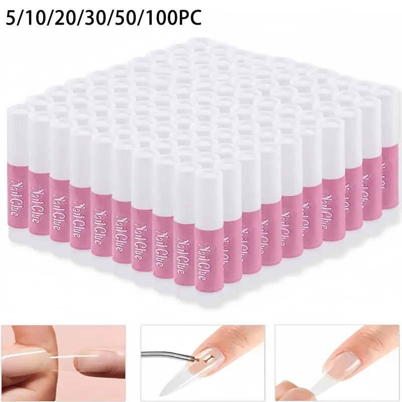 Nail Glue, Cyanoacrylate Nail Glue, Super Strong Nail Glue For Acrylic Nails Long Lasting Professional Nail Tech Supplies Nail Tip Glue For Press On Nails Bond For Acrylic Nails Adhesive Nail Glue For False Nail Tips 2g/0.07OZ/PCS