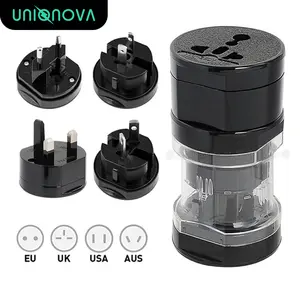 UNIQNOVA World Power Travel Adapters International Power Plug Adapter for USA, EU, UK, AUS Compact Design Worldwide Voltage Compatible