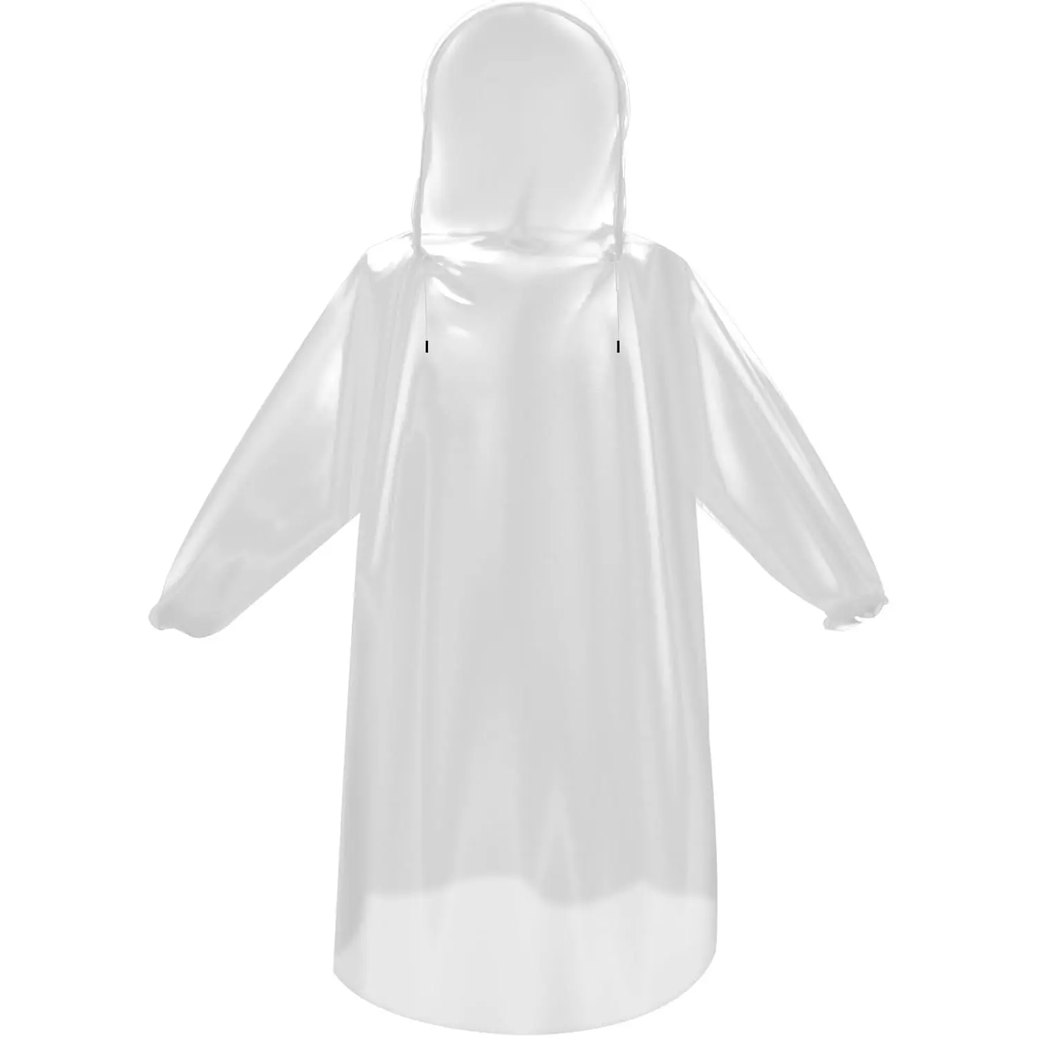 Disposable Waterproof PE Plastic Rain Ponchos for Adults & Youth - 1-Size-Fits-Most, Elastic Cuffs, Adjustable Drawstring Hood, 6-Pack Value for Family & Groups, Motorcycle Rides, Camping Use