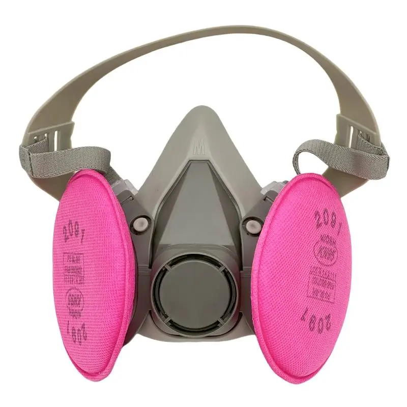 Half Mask with 2 High-efficiency Filter Cotton for Summer, Dustproof Fine Particle-proof Half Mask Reusable Respirator for Painting, Construction, Che