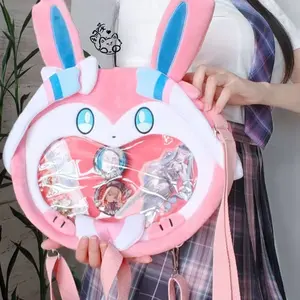 Slyveon Itabag, Anime Cosplay Cute Versatile Backpack Crossbody Bag, Daily Use & Travel Essentials, Durable Lightweight Design, Perfect Gift for Fans, Ears Bag