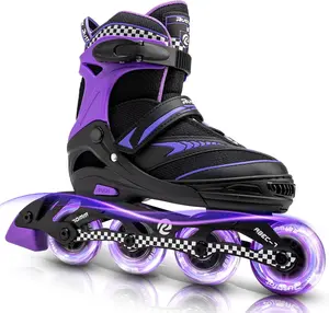 Adjustable Inline Skates for Boys and Girls with Full Light Up Wheels, Outdoor Rollerskates for  and Women