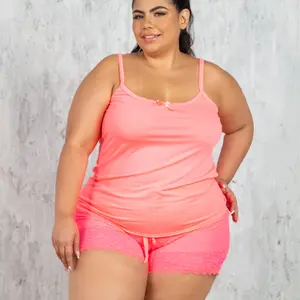 Plus-Size Shortie Pajama Loungewear Set - Women's Cute Sleepwear - Women's Sleep - Nightwear for Ladies - Plus-Size Night Attire - Premium Quality Loungewear - Best Pajamas for Women Comfort Fabric Lady Pajama Set