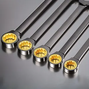 10-24mm Ratchet Wrench, Multifunctional Double Ended Ratchet Combination Wrenches, Extended Thickened Industrial Wrench, Hand Tools for Home & Office