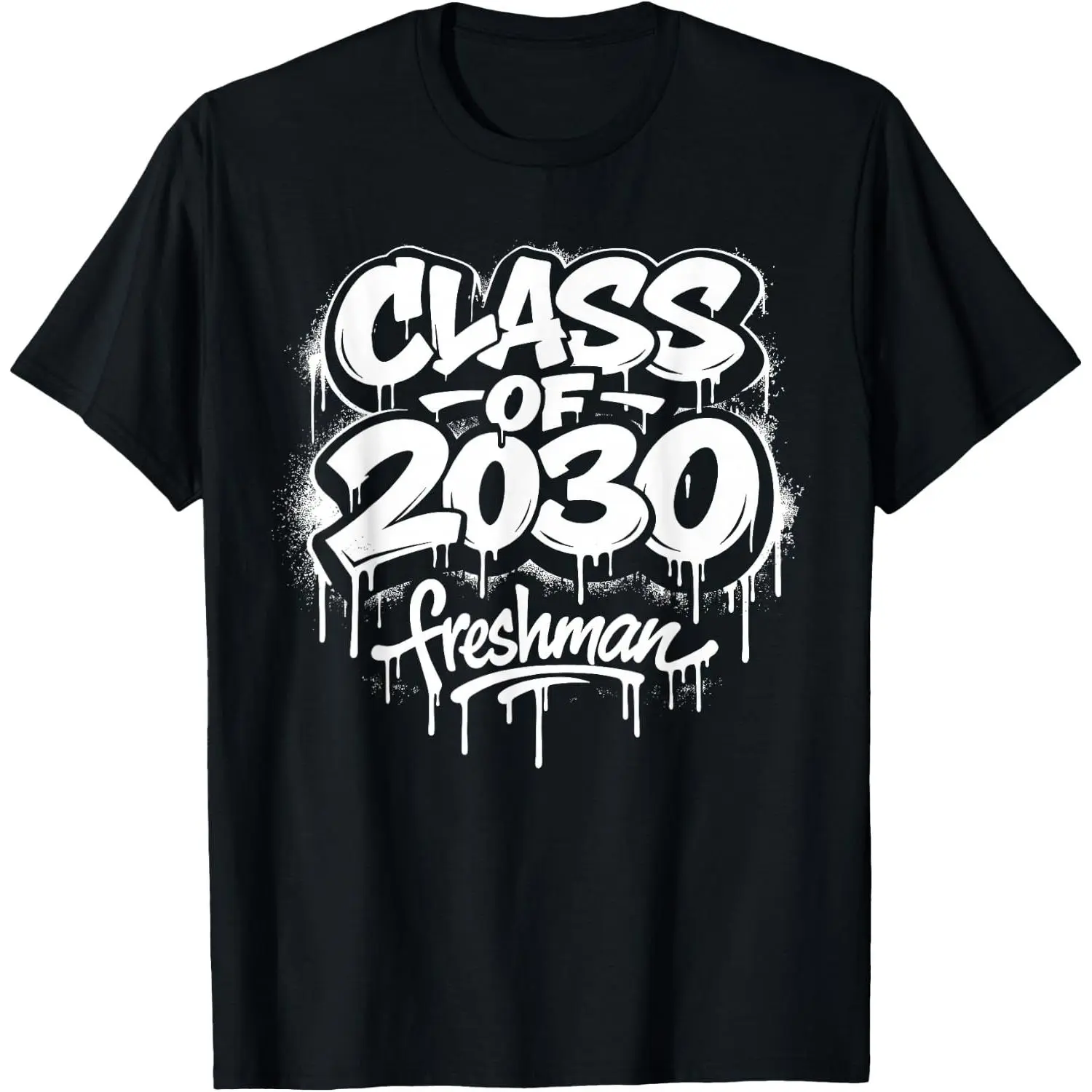 100%cotton Class of 2030 Freshman Back to School Graffiti 9th Grade T-Shirt