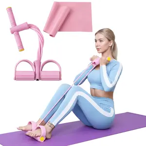 21 Fitness Resistance Bands-4 Tube Pedal Ankle Puller, New Elastic  Pedal Puller Stretch Band for Exercise, AB Training Auxiliary Device Sit Up Exercise Equipment for Women