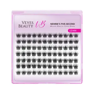 VEYESBEAUTY VB-Siren Cluster Lash Single Length Refill & Replacement OptionFor Mixed Length Invisible Band Lashes Eyelashes Newbie's Five-Second Volume Wispy Soft Comfortable Mini Tray Makeup Cosmetic for Self Application at Home