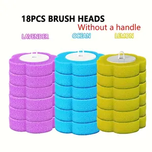 Pack of 18, disposable toilet brush head refills, replaceable toilet cleaning brush heads, dead-angle-free cleaning, bathroom cleaning brush heads, cleaning supplies, cleaning accessories