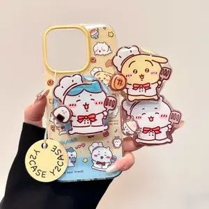 Magnetic Cook C-Chiikawas Usagi Rotating Bracket Phone Case for iPhone17 promax/16/15/14 pro/13 with Adorable Chef Design