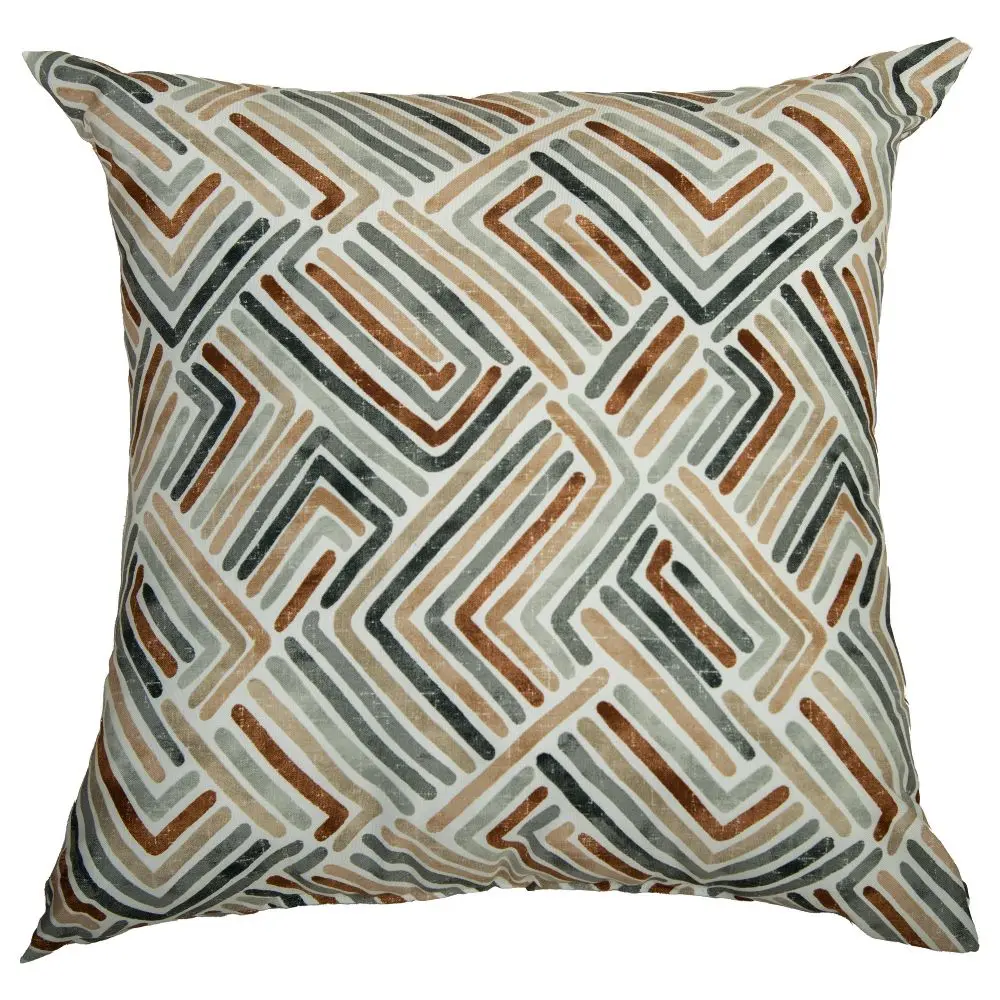 22"x22" Oversize Geometric Lines Poly Filled Square Throw Pillow - Rizzy Home: Indoor/Outdoor Canvas Construction Sewn Seam Closure