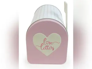 “Love Letters” Beige and Pink Decorative Mailbox