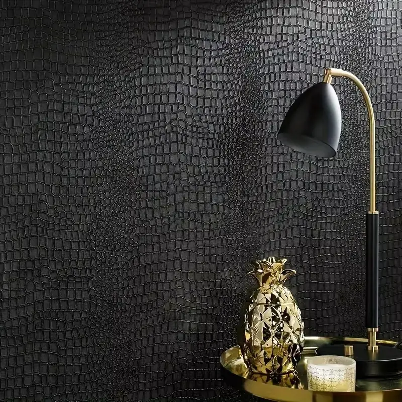 Self-Adhesive Wallpaper Roll, Crocodile Skin Texture, Easy to Remove Contact Paper, Ideal for Bedroom Living Room Bathroom Walls, Peel and Stick Wallpaper Designs