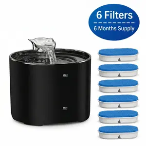 2.2L Automatic Pet Water Fountain (Automatic Water Feeder, Self-Dispensing Fountains) – Ultra-Quiet 35dB Dispenser with 6 Filters (6-Month Supply), Kitten Essential Bowl for Indoor Multi-Pet Households