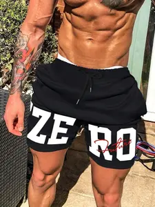 Men's Loose-Fit Casual Street Style Shorts, Y2K Text Pattern, All-Season Thin Fabric, Perfect Gift for Boyfriend Husband