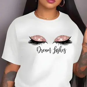 Dream Lashes Shirt, Fashion Casual Short Sleeve Round Neck T-shirt, Apparel Shirt, Best Gift For Women, Eye Lashes Tee