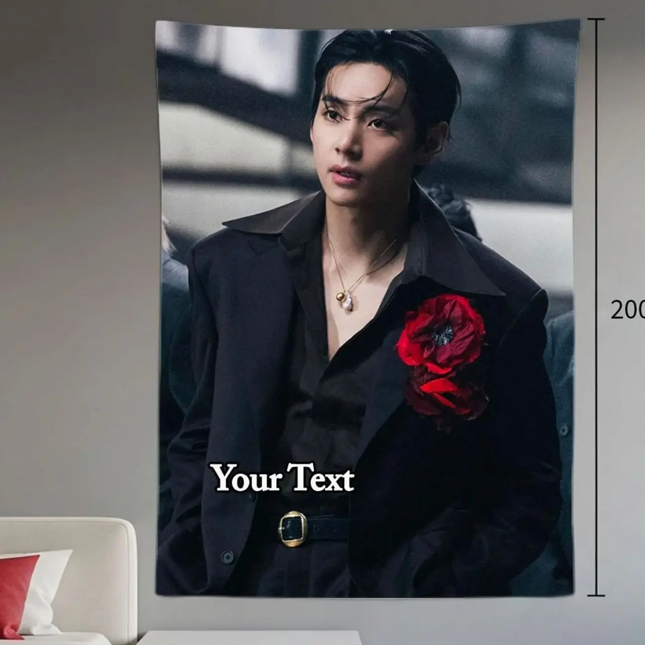 Taehyung Hanging Tapestry | Bantan Boys | Personalized Wall Art | Polyester Fabric | Ship Flag Banner