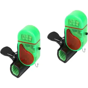 2 Pack LED Fishing Bite Alarm with Sensitivity Levels & Sound-Light Alert, for Rod Tip Fishing Bite Detection