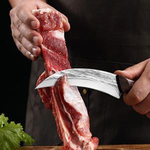 Kitchen Knife Set, Stainless Steel Japanese Damascus Pattern, Chef's Knife with Roll Bag, Professional Butcher Boning Meat Cleaver, High Carbon Steel