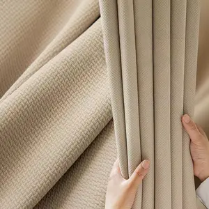 Thickened Blackout Imitation Cotton Linen Curtains, Modern Luxury Bedroom Drapes, Privacy Grommet Curtains, Multiple Colors Available, Iron Ring Processing, Home Decoration Curtain