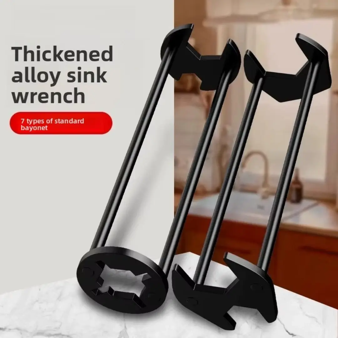 4-Claw Type Carbon Steel Sink Wrench Set, 2-Pack Multifunctional Tool for Tight Space Basin and Faucet Repair