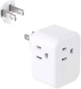 US to Japan Plug Adapter, 2 Prong to 3 Prong Outlet Adapter with 3 AC Outlets 3 USB Ports(1 USB C), Travel Power Plug Adaptor for USA to Japanese Canada Mexico Philippines Peru, Type A