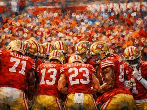 San Francisco 49ers Bang Bang Niner Gang 13x19 Oil Painting Print