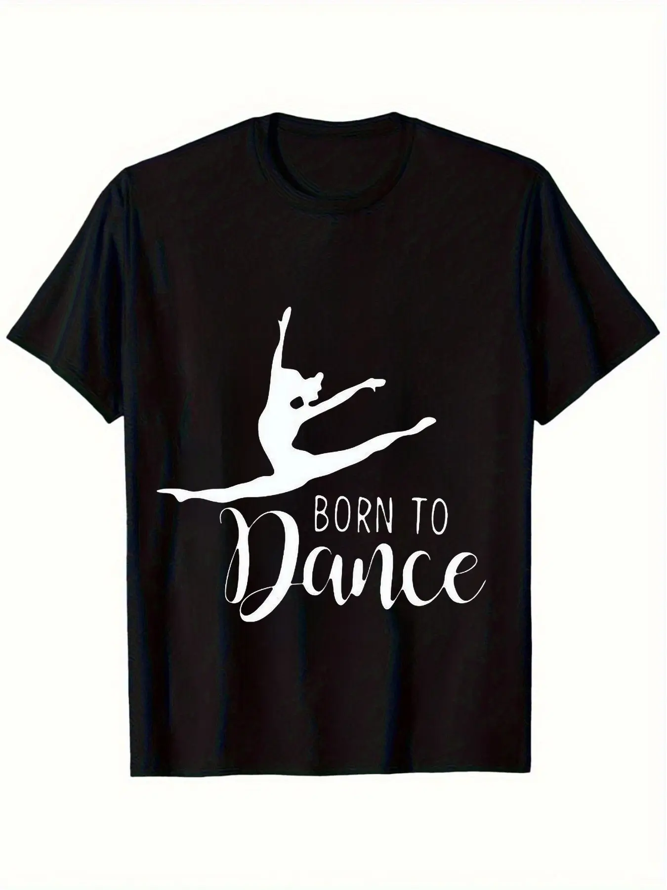 Born to Dance Graphic T Shirt Elegant Dance Silhou unisex soft cotton short sleeve t shirt, vintage graphic casual tee for men women teens, perfect birthday holiday gift for camping travel gym daily street  wear