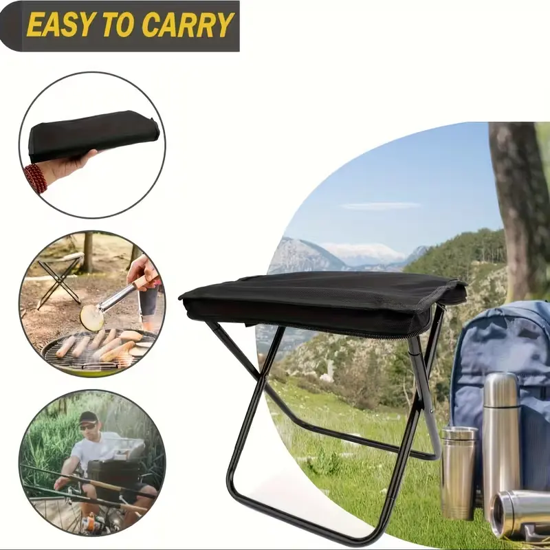Car Repair Compact Folding Stool - Super Lightweight, Heavy Load-Bearing, No-Assembly Outdoor Gear for Travel, Picnic