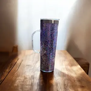 20 Ox Glitter Globe Tumbler - Sparkly Design, Metallic Finish, Includes Lid & Straw, Ideal for Beverages, Bottle & Drinkware - Cup