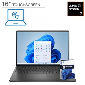 Dell 16'' DC16255 Laptop: Ryzen 7 250, 16/32GB DDR5, 1/2TB SSD, 16" Full HD+ Touchscreen,Win 11 Pro,for Business&Student