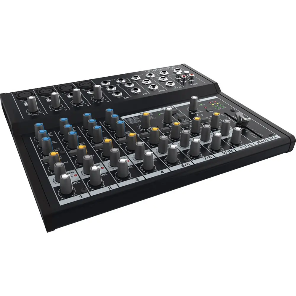 Mackie Mix Series Mix12FX 12-Channel Compact Mixer with Stereo Audio Recording Capabilities, Compact Form, and Effects Suite, Black