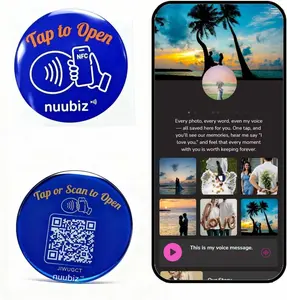 NFC & QR Digital Memory Sticker Set – Acrylic Adhesive + PVC NFC Sticker, Add Photos, Voice Note & Links, No App or Fees, Editable Gift for Pets, Couples, Family & Special Occasions