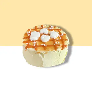 Kawaii Realistic Cake Squishy Toy, Soft Silicone Caramel Drizzle with Heart Marshmallow, For Stress Relief, Office Desk outdoorfun