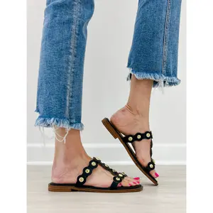 Corkys Beach What Slide Sandals in Black