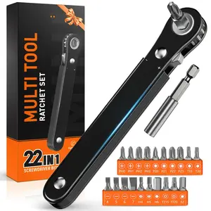 Gifts for Men 22 in 1 Multifunction Screwdriver, Stocking Stuffers for Men, 90 Degree Right Ratchet Screwdriver Set, Ratcheting Pocket Screwdriver Gifts for Men, Household Repair Tool Kit for Furniture, Christmas & Birthday Gifts for Men Dad