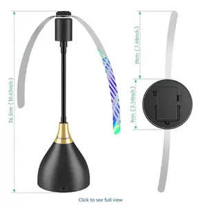 Portable Fly Repellent Fan with Reflective Blades, Battery/USB-C Powered, Silent Operation, 26.5 inch Height, Black, 4-Pack