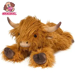 CUCKOOL 25" | 4.5 Lbs Weighted Highland Cow Plush with Washable Cover, Unscented Microwavable Stuffed Animal for Kids Adults, Heatable Coolable Highland Cows Plushie Gift for Birthday, Christmas