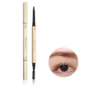 Small gold bar eyebrow pencil, double-headed triangular eyebrow pencil, ultra-fine head, waterproof and sweat-proof, long-lasting, non-fading, non-smudged, natural