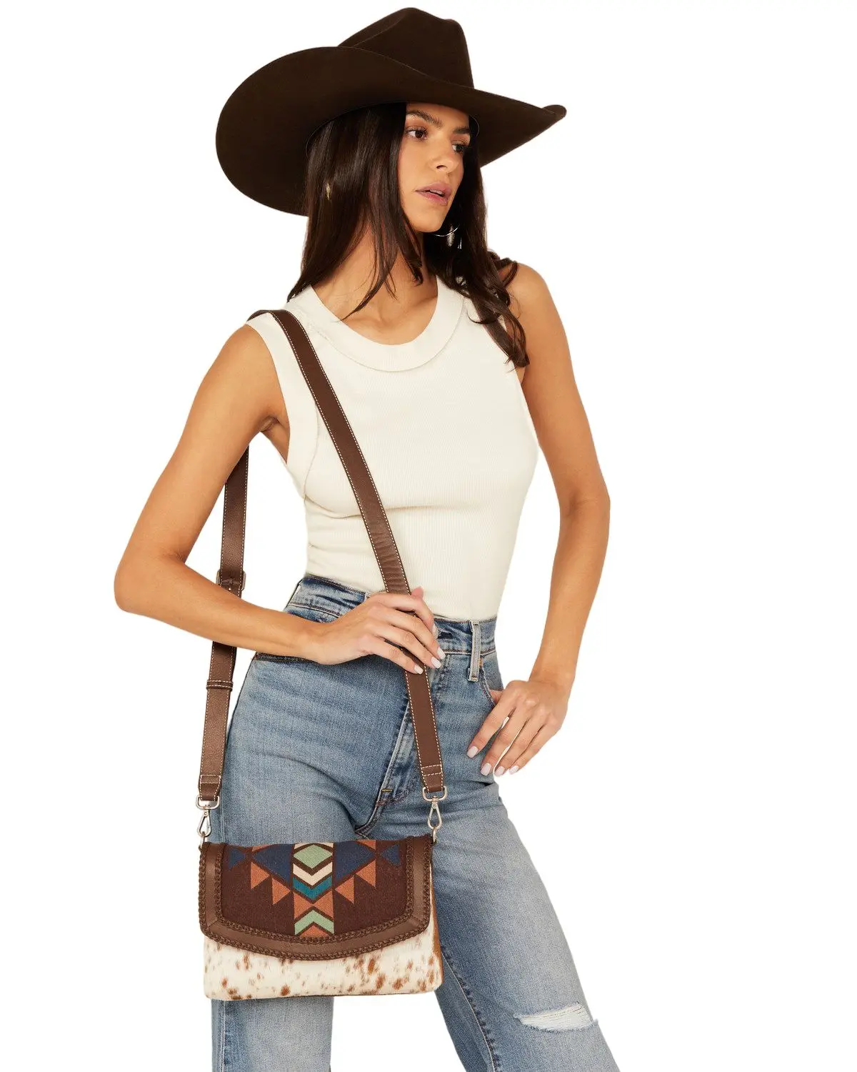 Shyanne Women's Women'S Southwestern Hair-On Crossbody Bag - Sasp24hb5-Dkbn