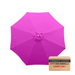 [SHIPS 5/22/26] 9ft Market Patio Umbrella 8 Rib Replacement Canopy Fuchsia