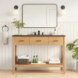 Zaire 48" Single Sink Bathroom Vanity in Natural Black